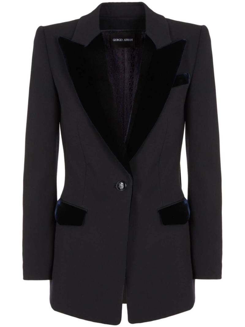 Giorgio Armani Barathea single-breasted jacket - Black von Giorgio Armani