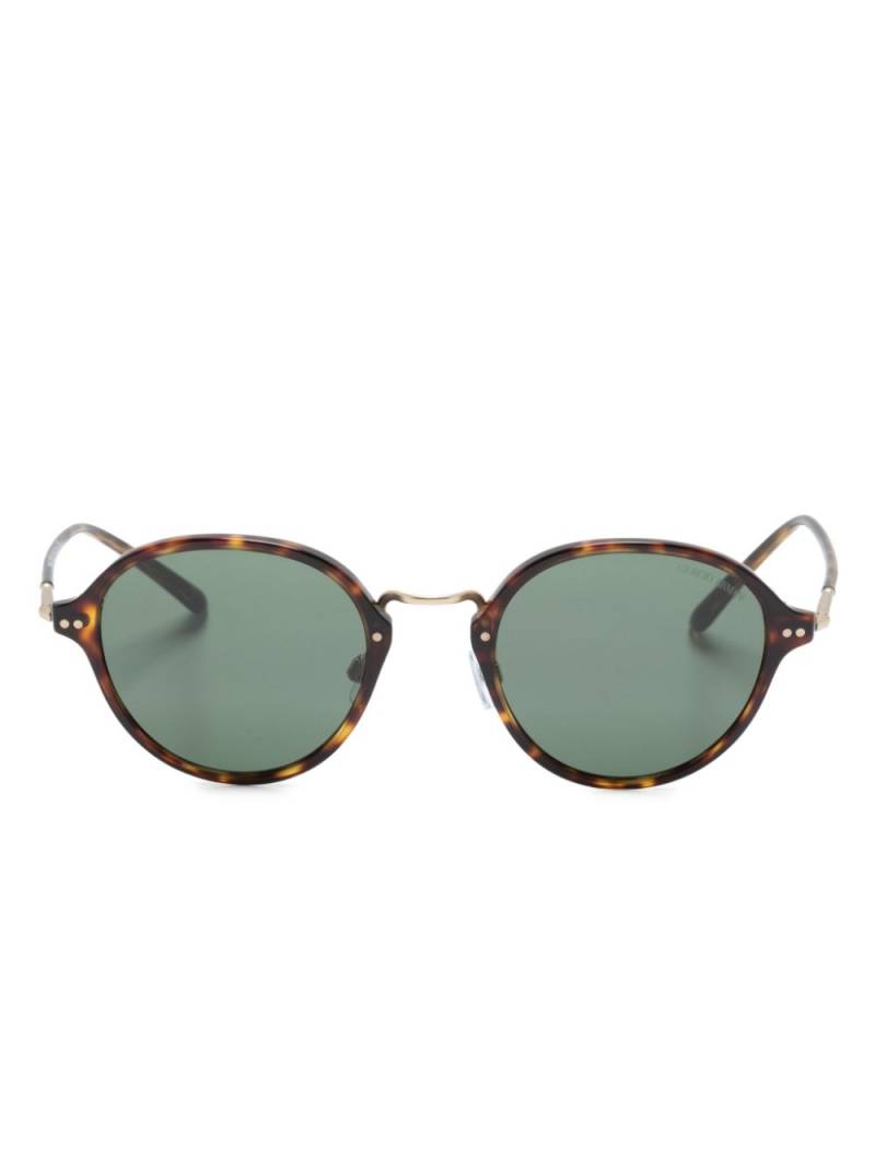 Giorgio Armani Havana round-frame sunglasses - Brown von Giorgio Armani