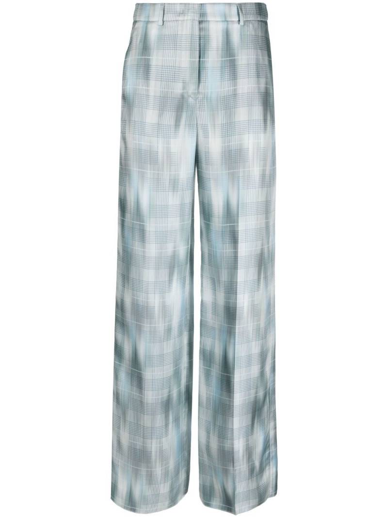 Giorgio Armani Prince of Wales silk trousers - Blue von Giorgio Armani