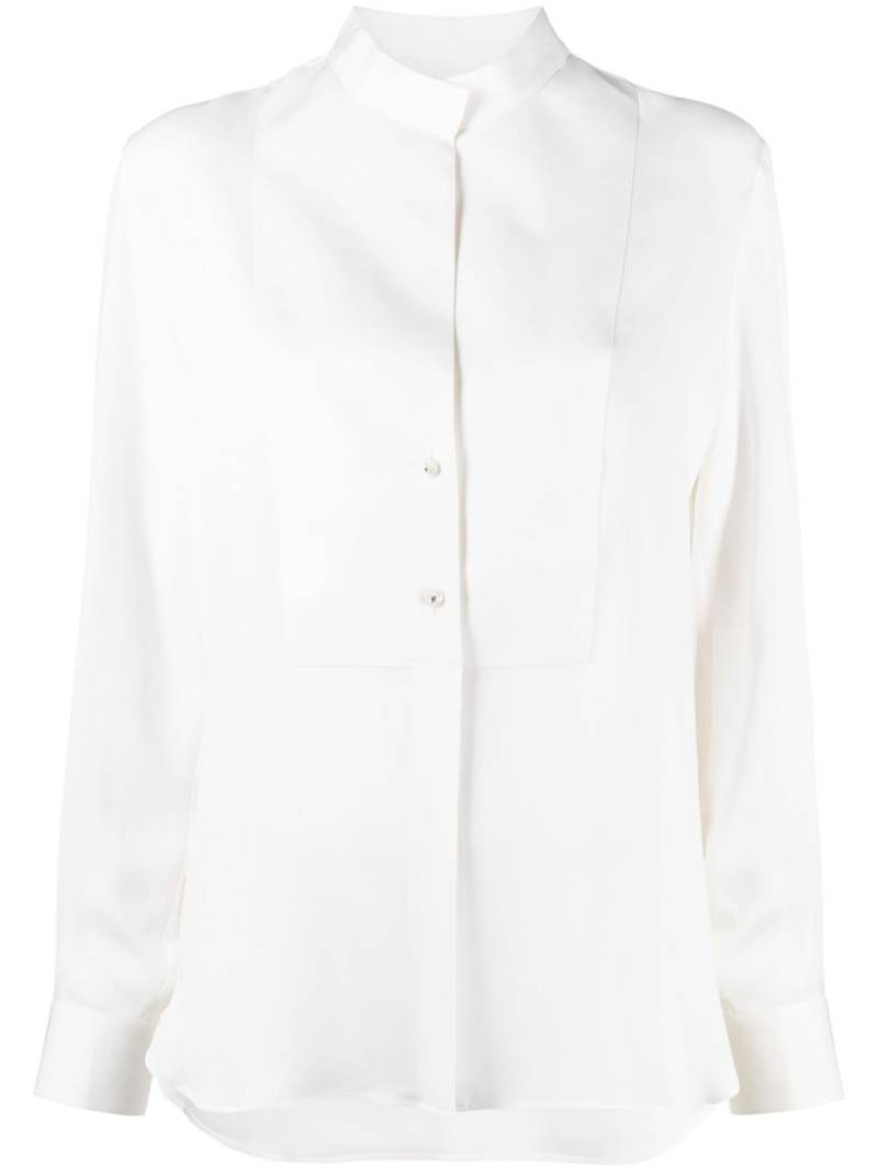 Giorgio Armani band-collar silk shirt - White von Giorgio Armani