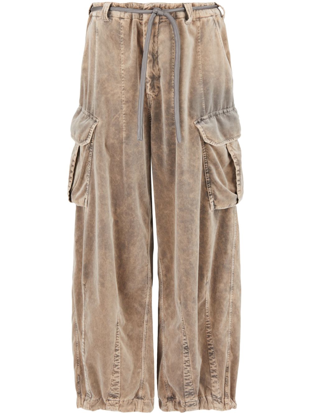 Giorgio Armani belted cotton cargo trousers - Neutrals von Giorgio Armani