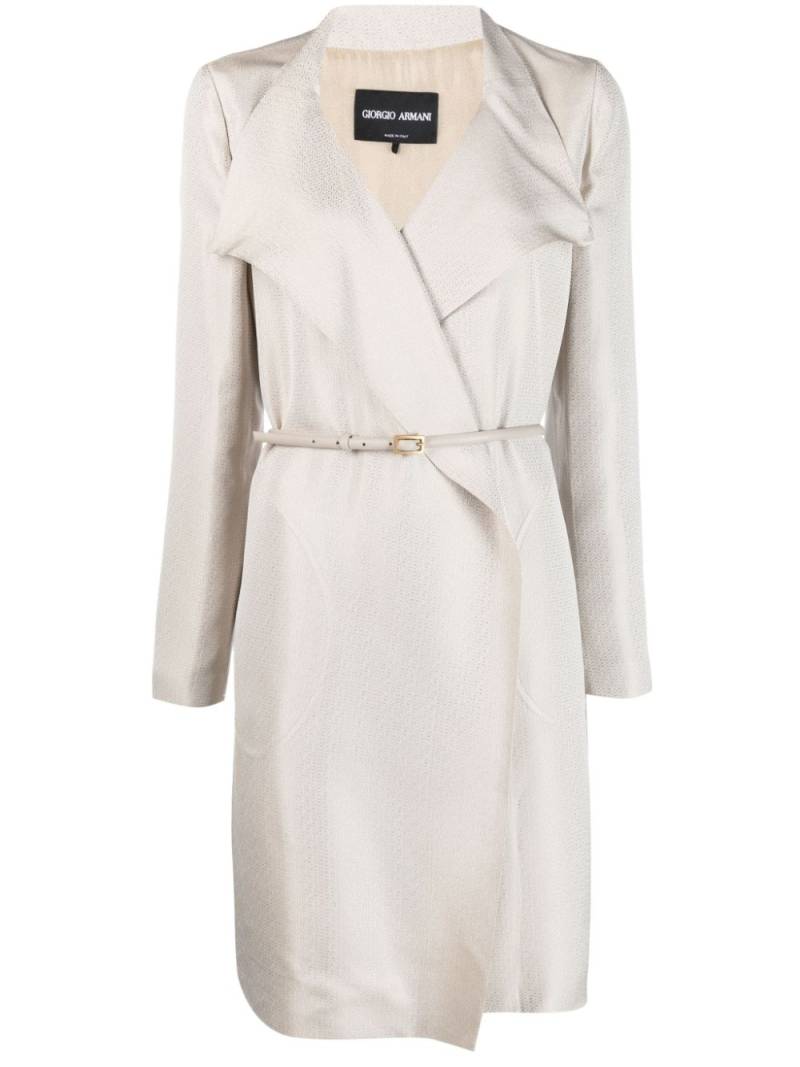 Giorgio Armani belted midi coat - Neutrals von Giorgio Armani