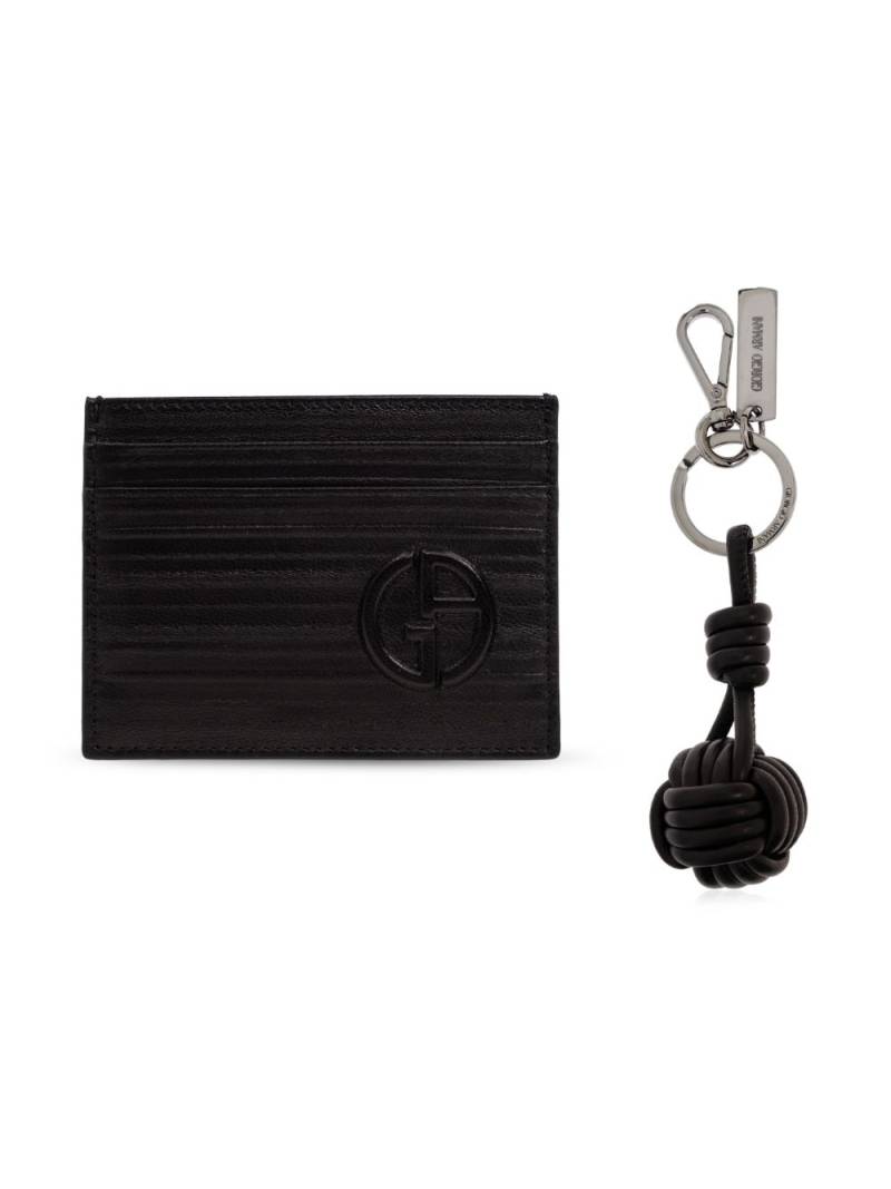 Giorgio Armani card holder and keychain set - Black von Giorgio Armani