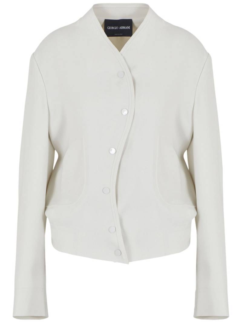 Giorgio Armani collarless drop-shoulder jacket - Neutrals von Giorgio Armani