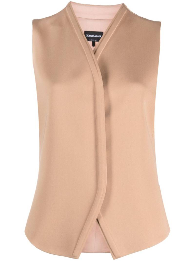 Giorgio Armani concealed-fastening silk waistcoat - Neutrals von Giorgio Armani