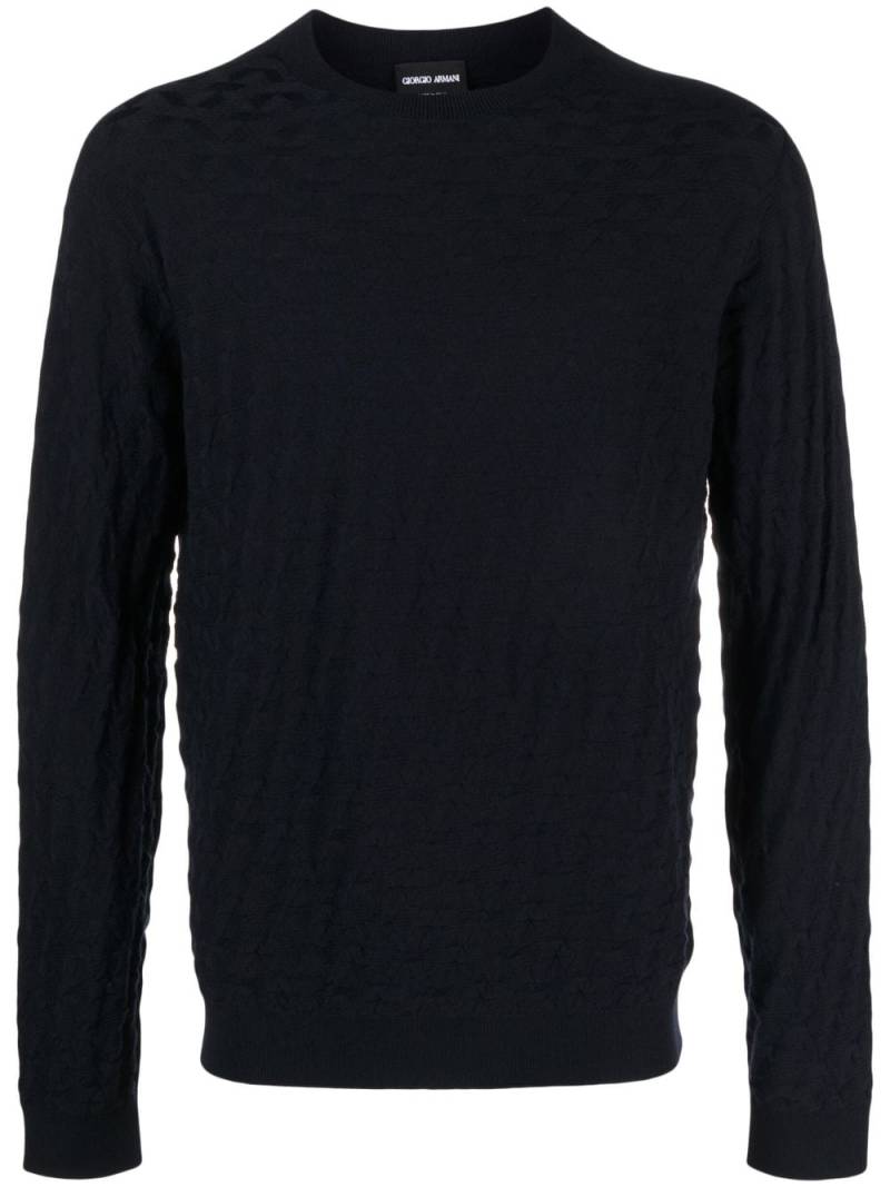 Giorgio Armani crew-neck knitted jumper - Blue von Giorgio Armani