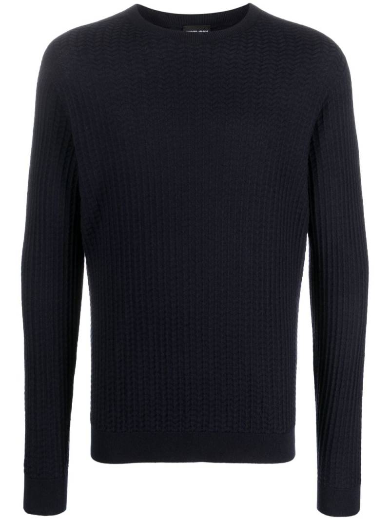 Giorgio Armani crew-neck sweatshirt - Blue von Giorgio Armani