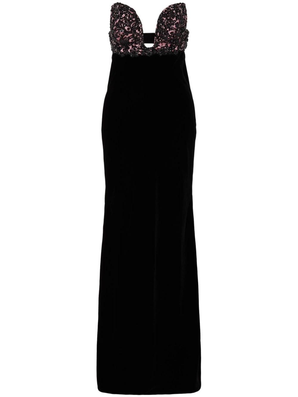 Giorgio Armani crystal-embellished bustier maxi dress - Black von Giorgio Armani