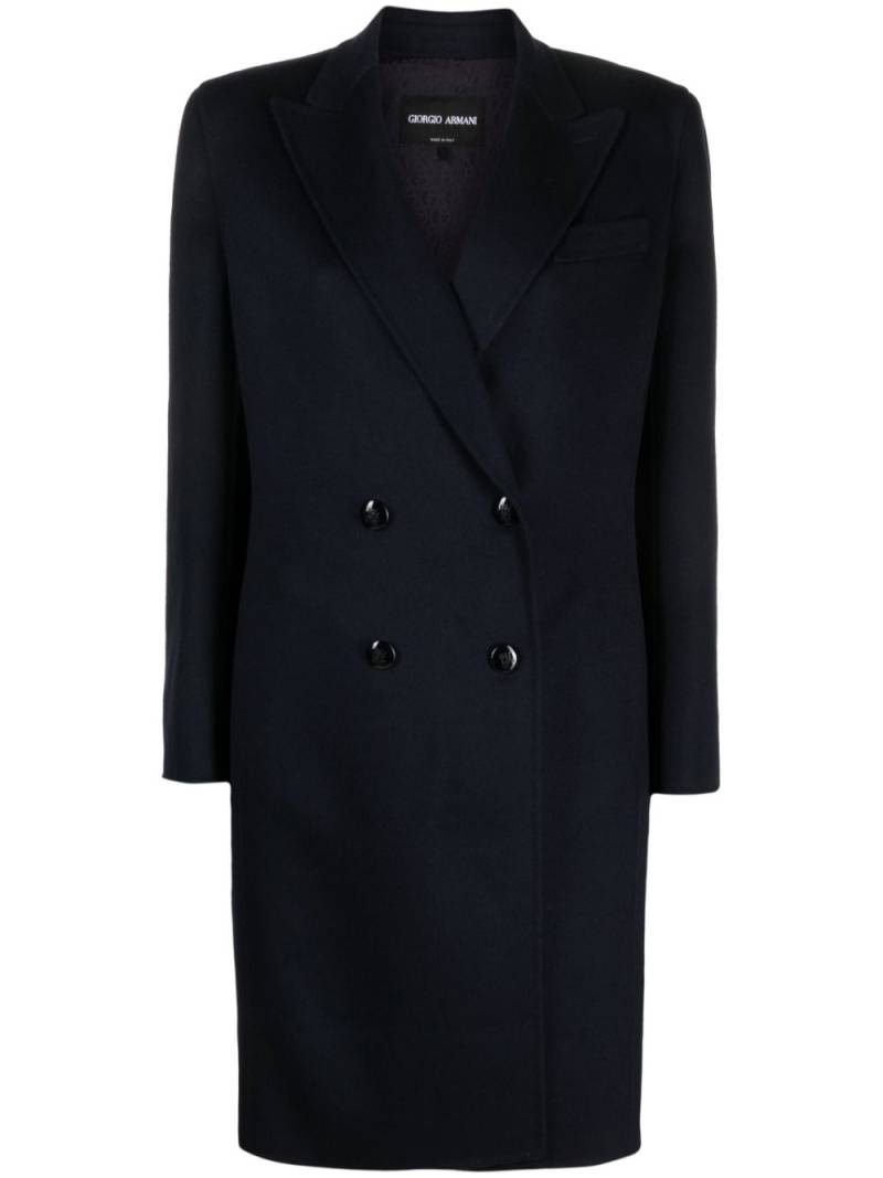 Giorgio Armani double-breasted wool coat - Blue von Giorgio Armani