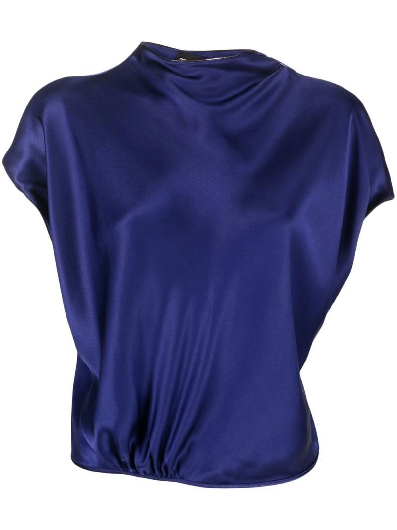 Giorgio Armani draped cropped blouse - Blue von Giorgio Armani