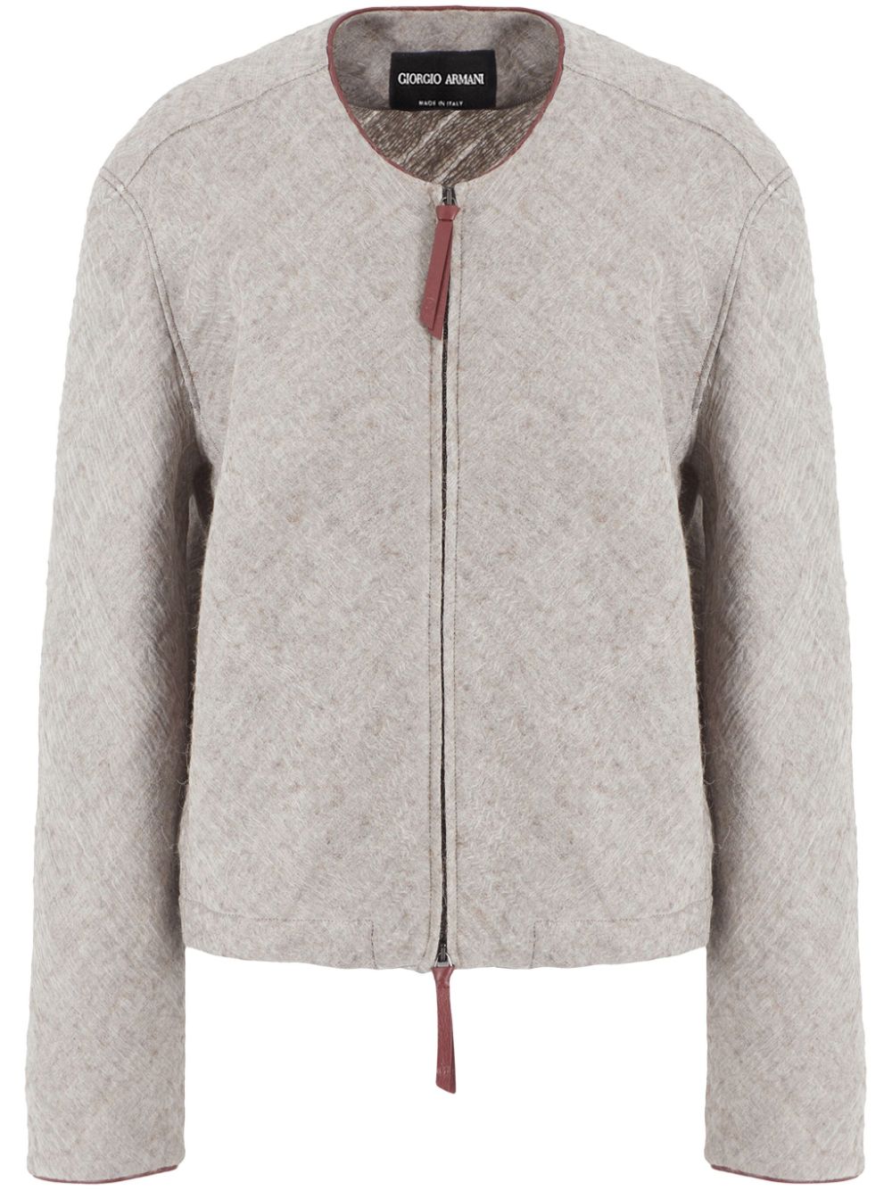 Giorgio Armani drop-shoulder zip-up jacket - Neutrals von Giorgio Armani