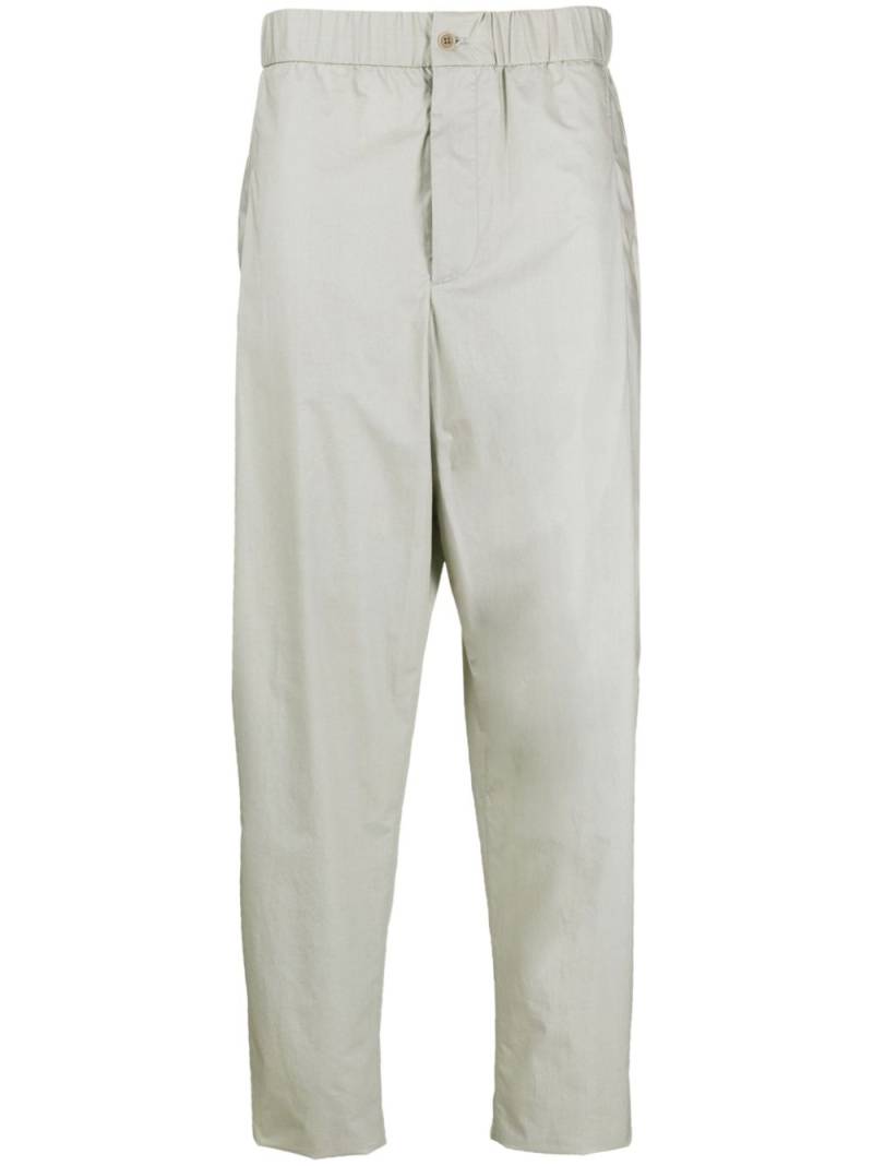 Giorgio Armani elasticated-waist cotton trousers - Grey von Giorgio Armani