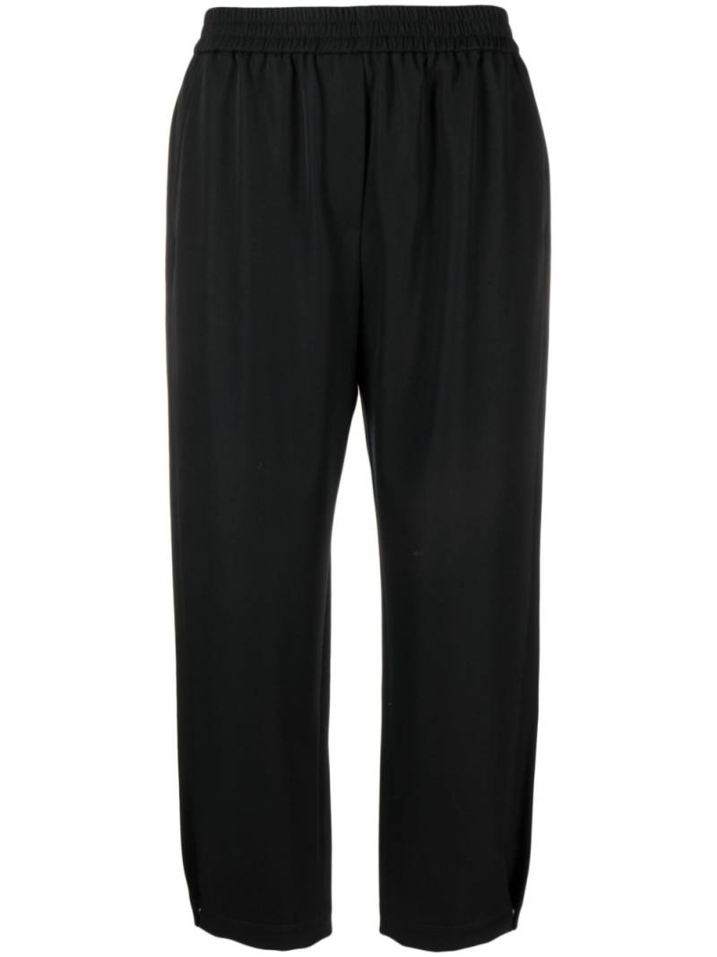 Giorgio Armani elasticated-waistband virgin wool trousers - Black von Giorgio Armani