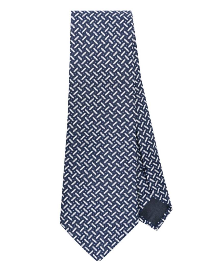 Giorgio Armani geometric-pattern cotton blend tie - Black von Giorgio Armani