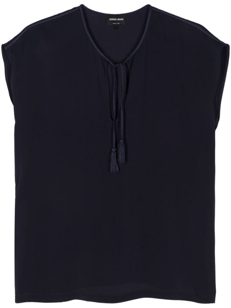 Giorgio Armani georgette silk blouse - Blue von Giorgio Armani