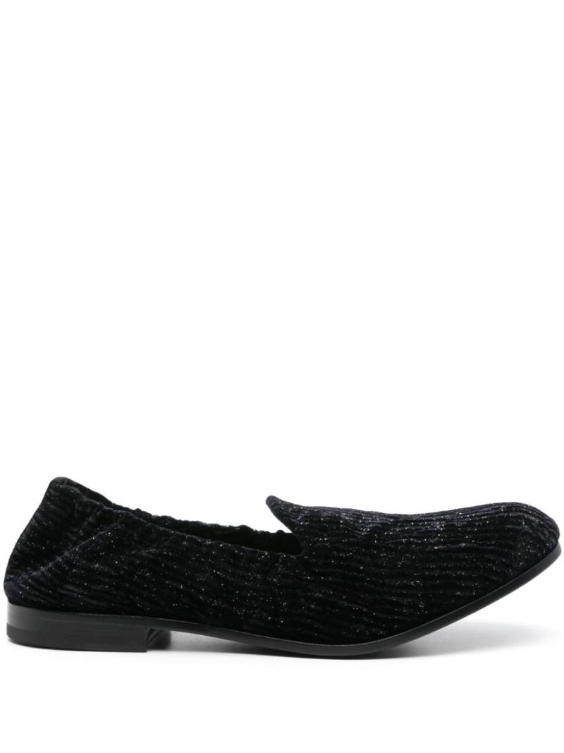 Giorgio Armani glittered textured-velvet loafers - Black von Giorgio Armani