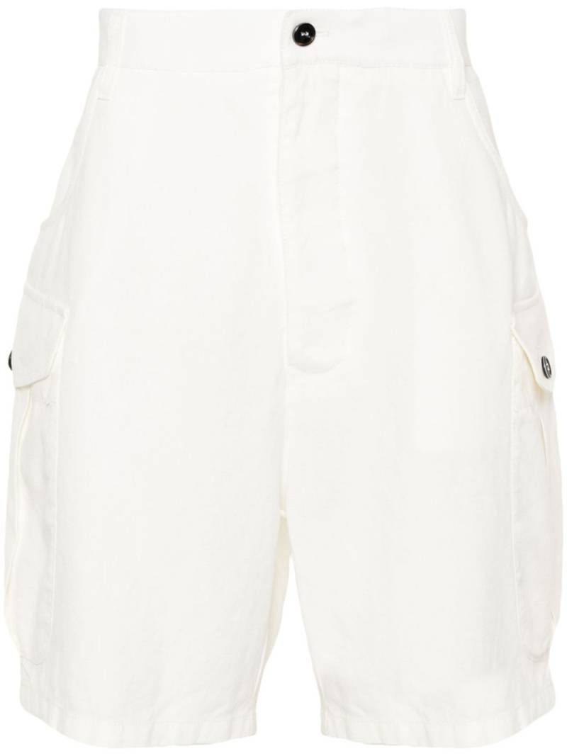 Giorgio Armani high-waist linen cargo shorts - Neutrals von Giorgio Armani