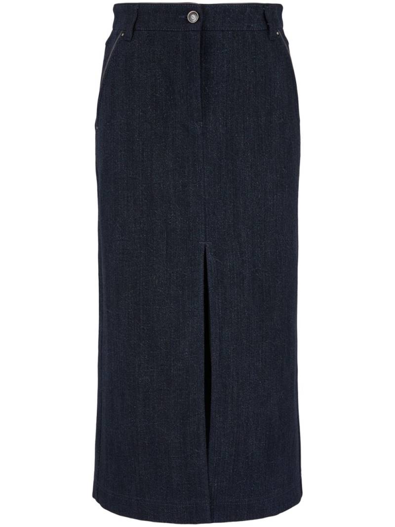 Giorgio Armani high-waisted denim midi skirt - Blue von Giorgio Armani