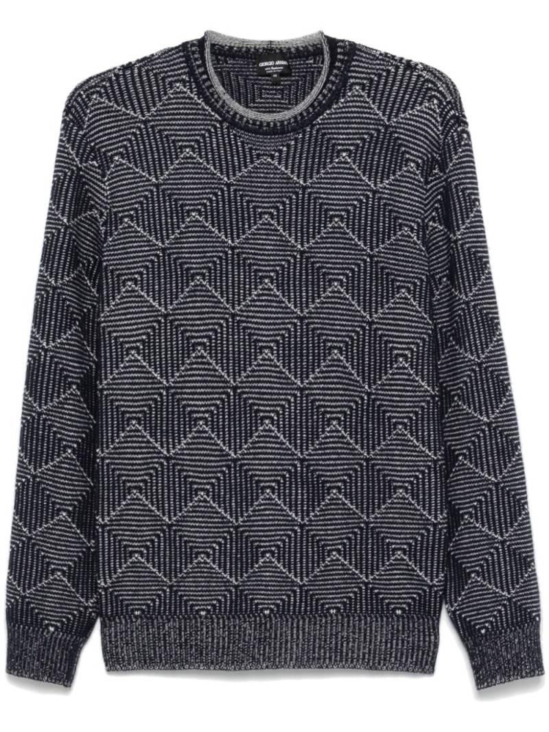 Giorgio Armani jacquard cashmere sweater - Blue von Giorgio Armani