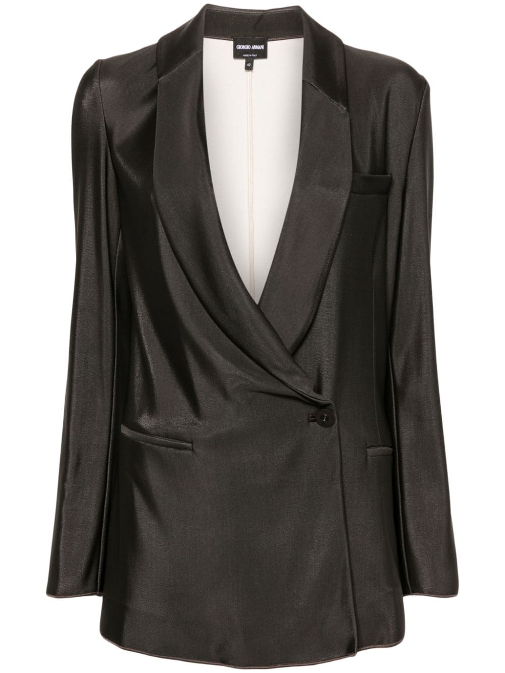 Giorgio Armani jersey single-breasted blazer - Brown von Giorgio Armani