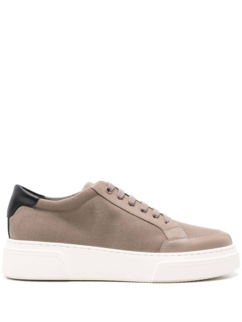 Giorgio Armani lace-up canvas sneakers - Neutrals von Giorgio Armani