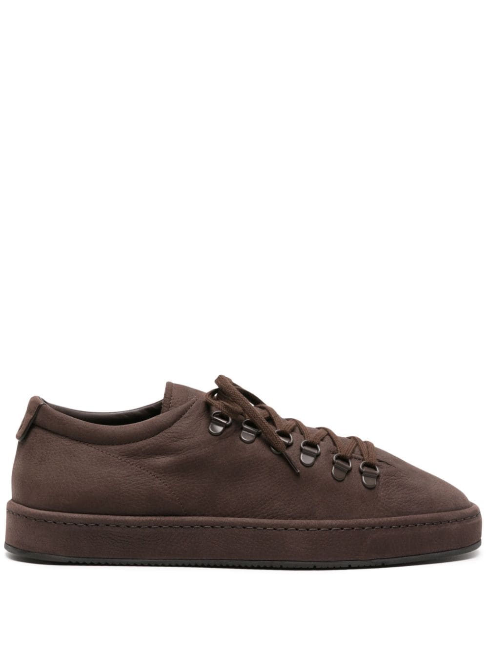 Giorgio Armani logo-appliqué suede sneakers - Brown von Giorgio Armani