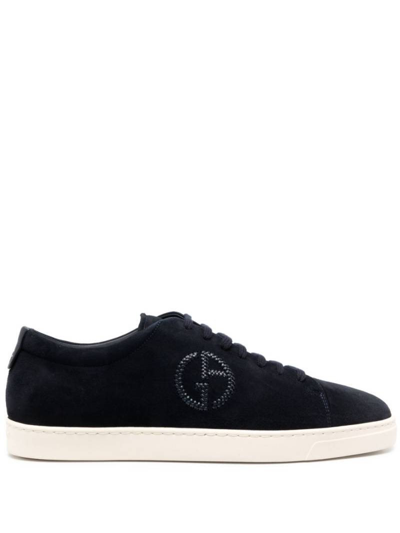 Giorgio Armani logo-embossed low-top sneakers - Blue von Giorgio Armani