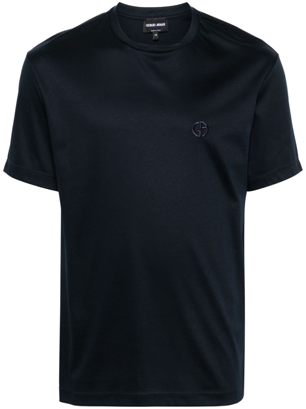 Giorgio Armani logo-embroidered T-shirt - Blue von Giorgio Armani