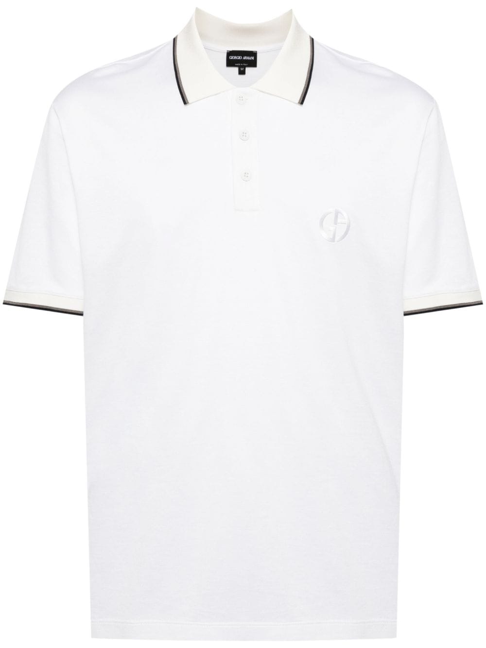 Giorgio Armani logo-embroidered polo shirt - White von Giorgio Armani