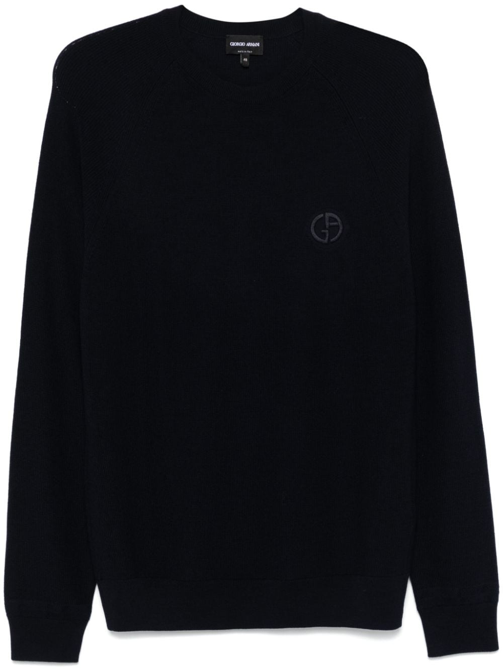 Giorgio Armani logo-embroidered sweater - Blue von Giorgio Armani