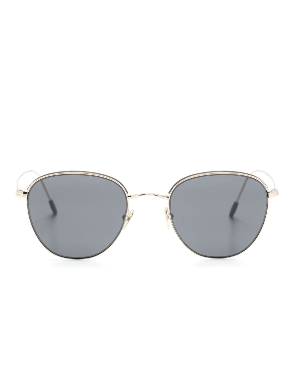 Giorgio Armani logo-engraved round-frame sunglasses - Gold von Giorgio Armani
