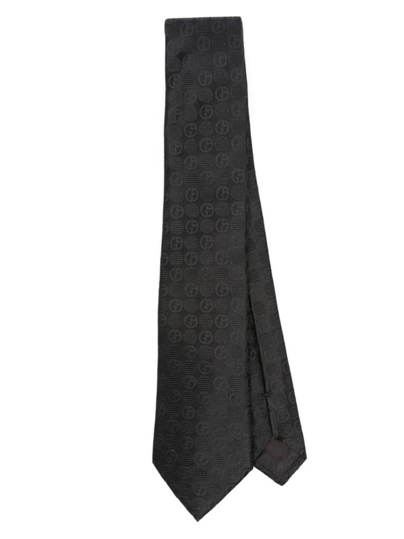 Giorgio Armani logo-jacquard tie - Black von Giorgio Armani