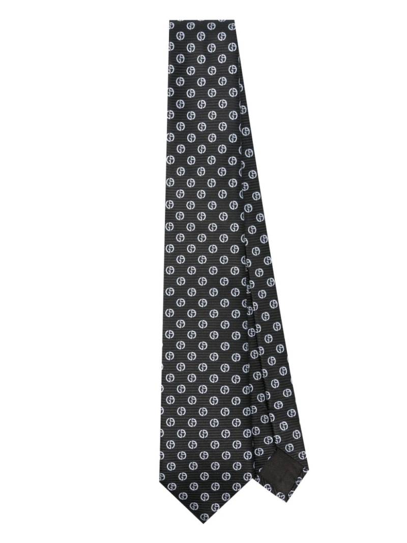 Giorgio Armani logo-jacquard tie - Blue von Giorgio Armani