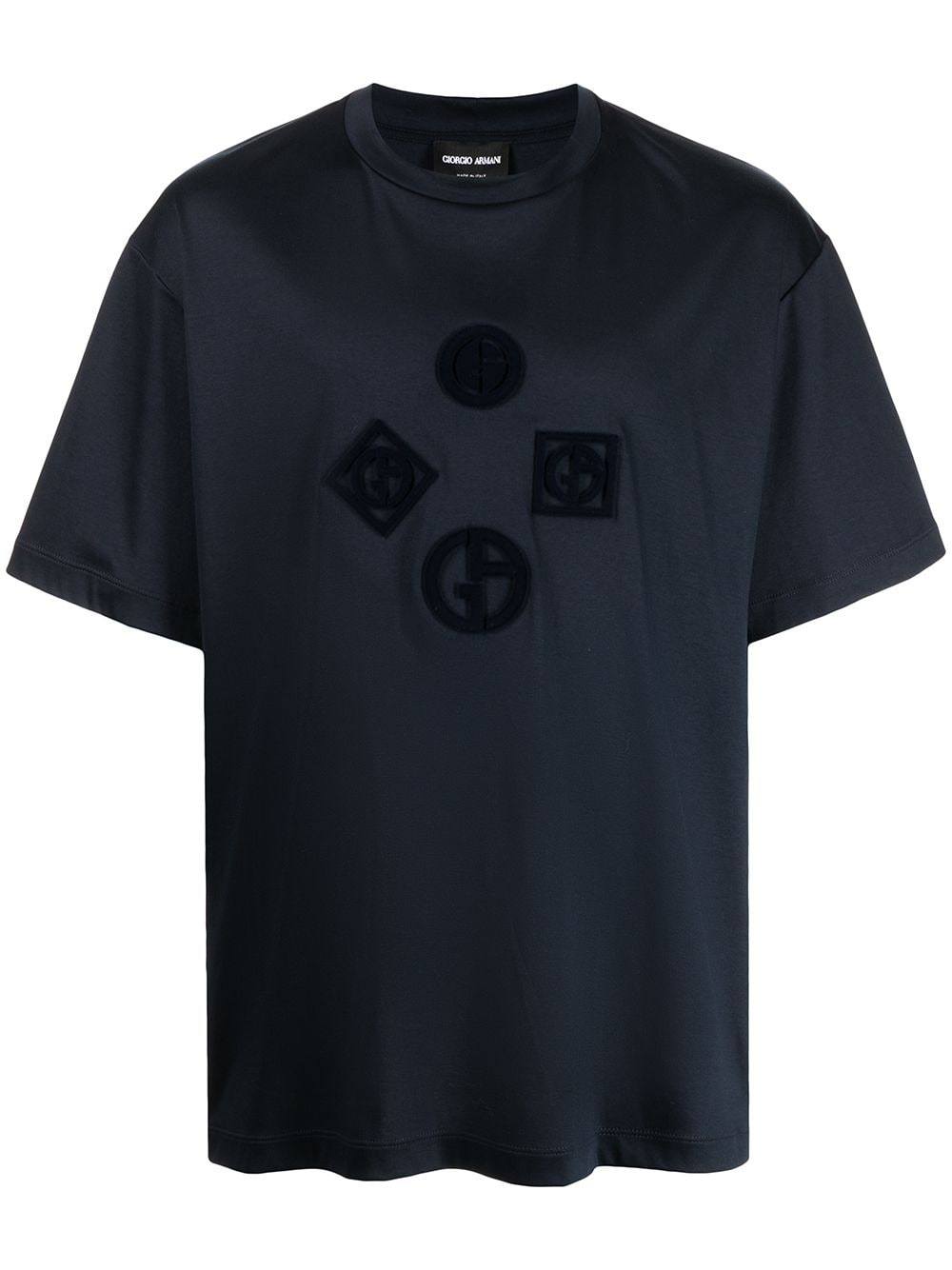 Giorgio Armani logo-patch short-sleeve T-shirt - Black von Giorgio Armani