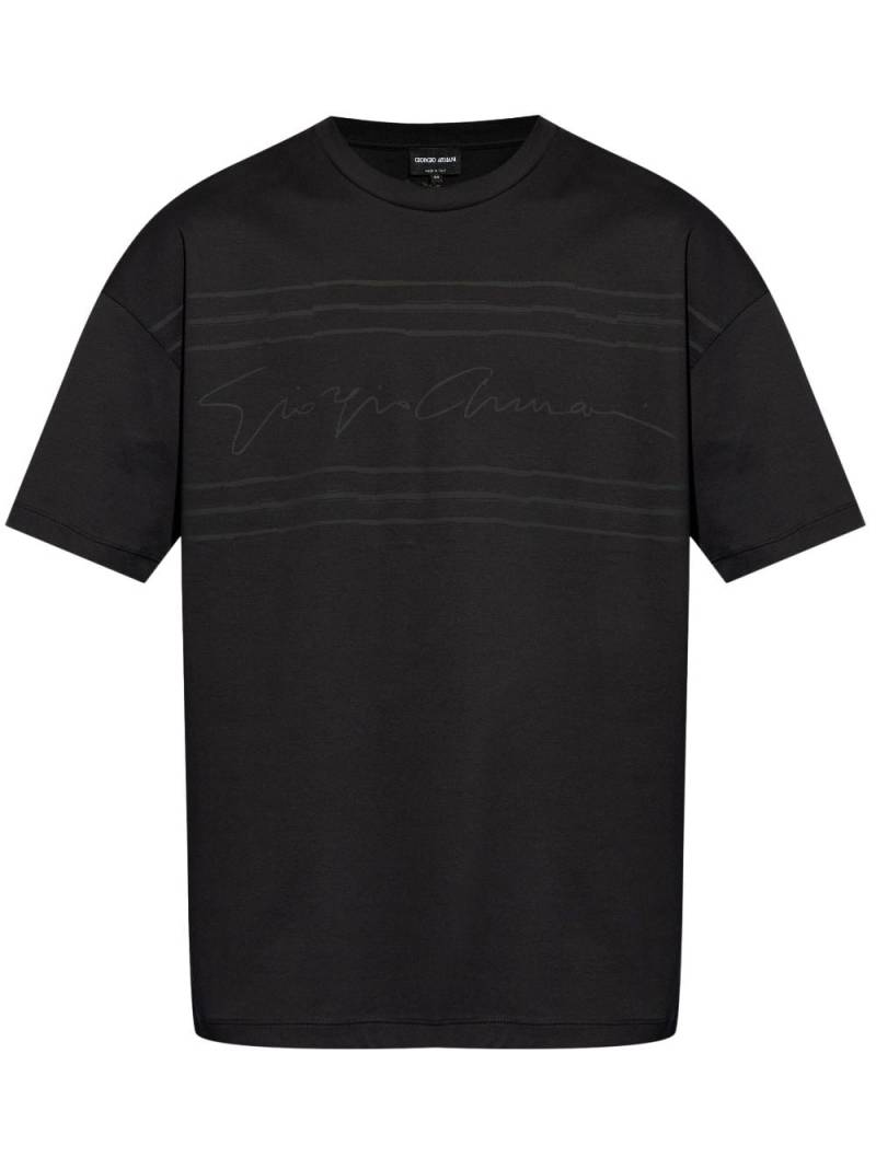 Giorgio Armani logo-print cotton t-shirt - Black von Giorgio Armani