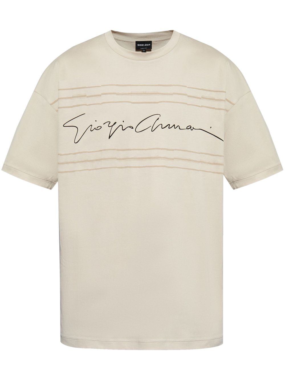 Giorgio Armani logo-print cotton t-shirt - Neutrals von Giorgio Armani