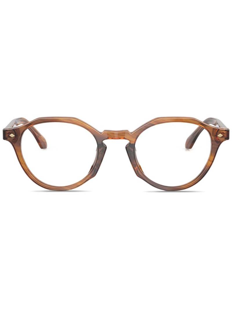 Giorgio Armani logo-print glasses - Brown von Giorgio Armani