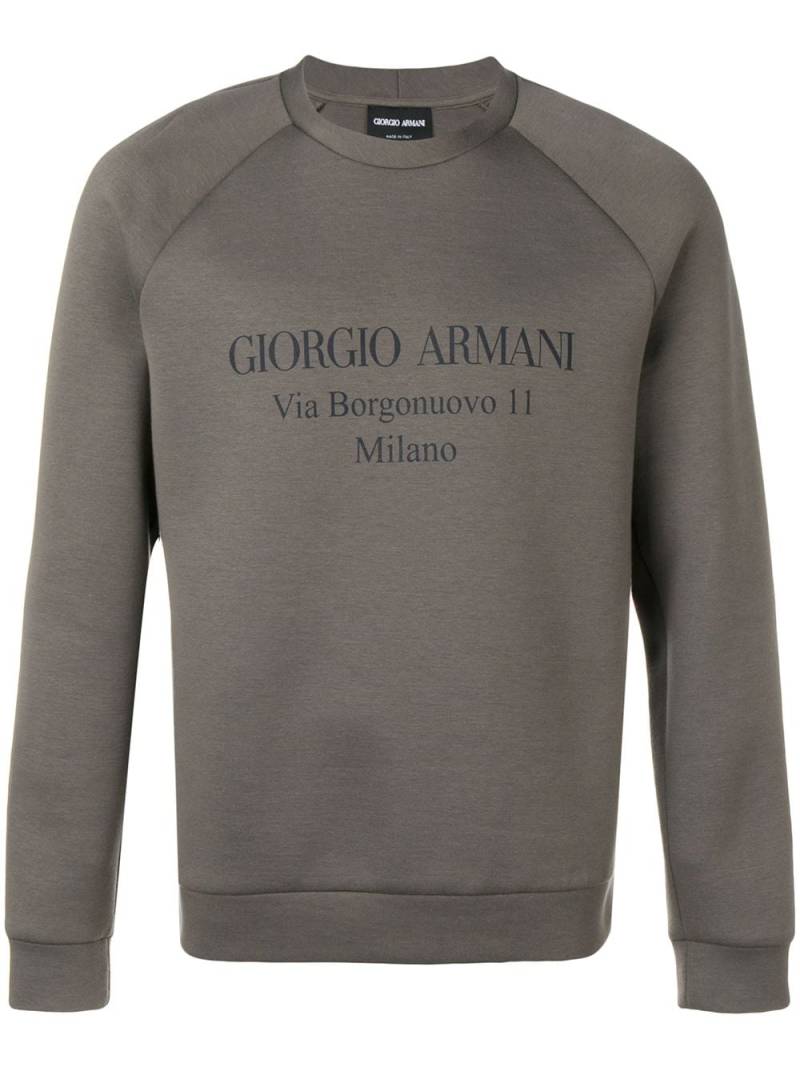 Giorgio Armani logo print sweatshirt - Grey von Giorgio Armani