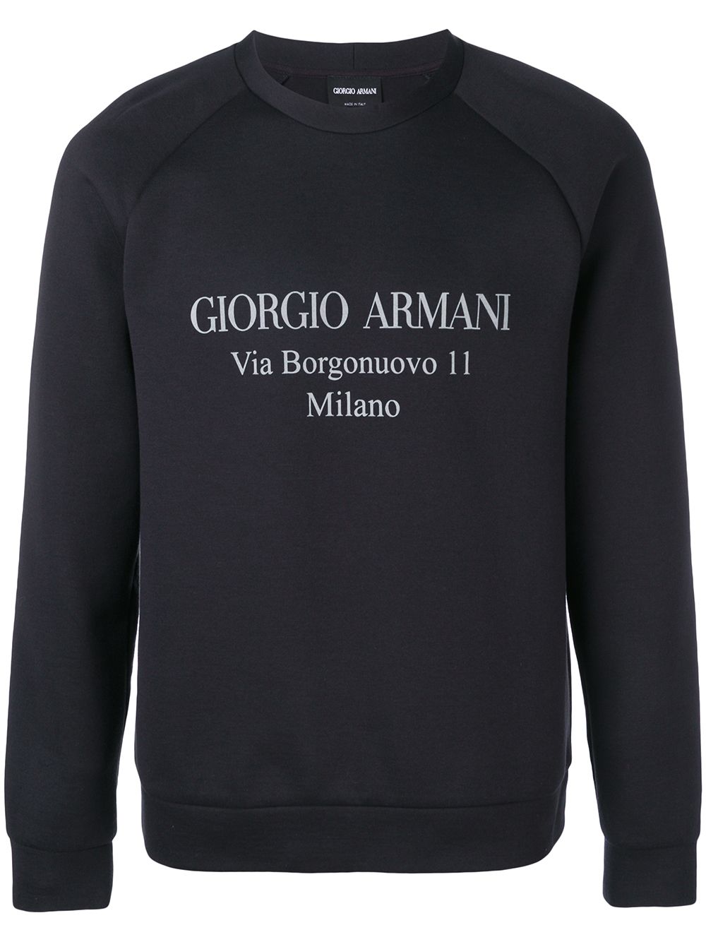 Giorgio Armani logo-print cotton-blend sweatshirt - Blue von Giorgio Armani