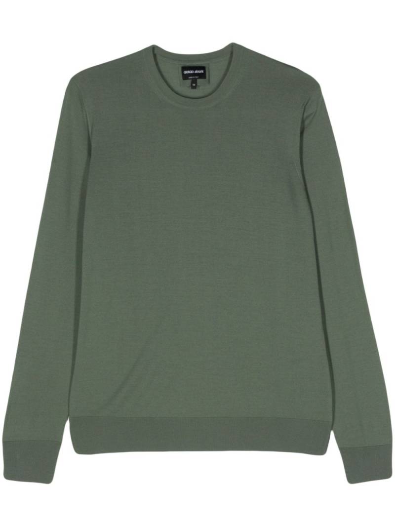 Giorgio Armani long-sleeve wool jumper - Green von Giorgio Armani