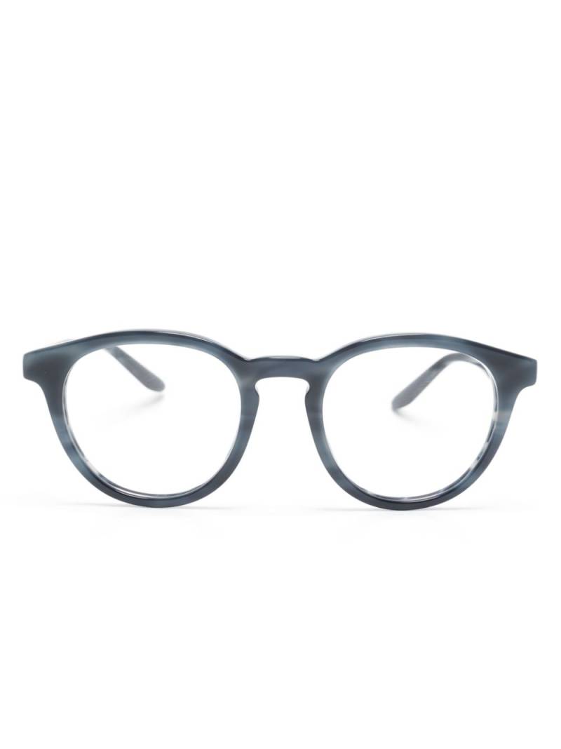 Giorgio Armani marbled round-frame glasses - Blue von Giorgio Armani