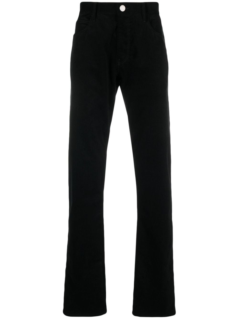 Giorgio Armani mid-rise cotton straight jeans - Black von Giorgio Armani