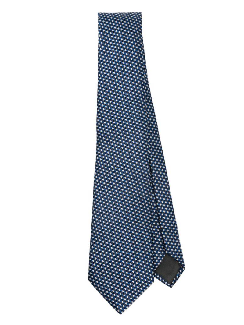 Giorgio Armani monogram-jacquard silk tie - Blue von Giorgio Armani