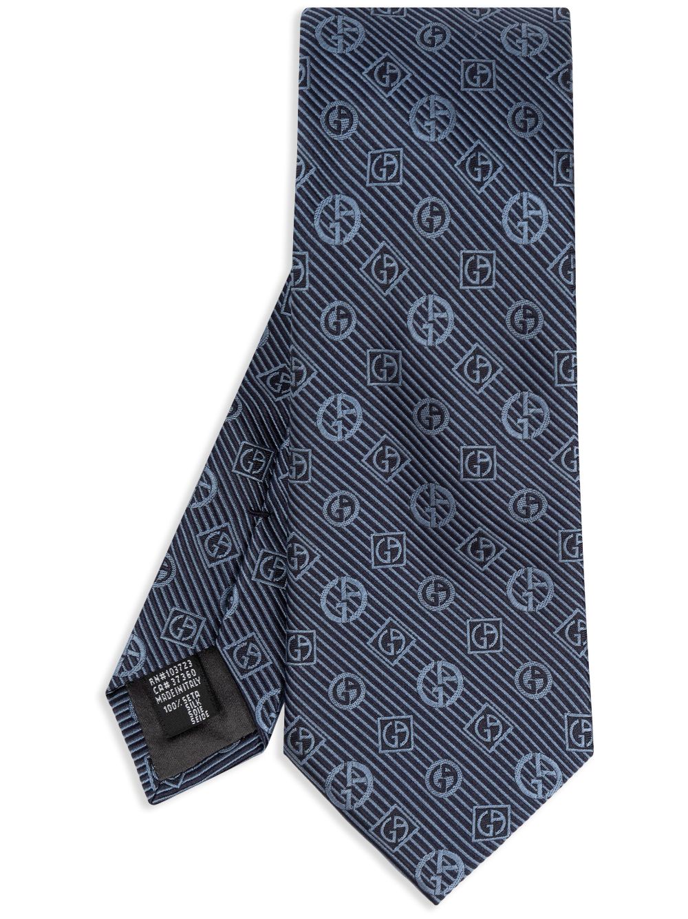 Giorgio Armani monogram-jacquard silk tie - Blue von Giorgio Armani