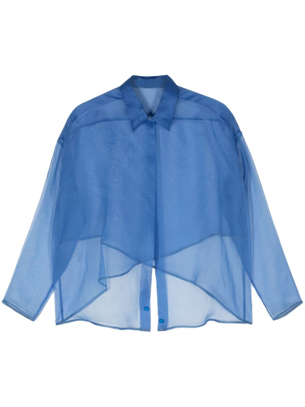 Giorgio Armani open-front sheer shirt - Blue von Giorgio Armani