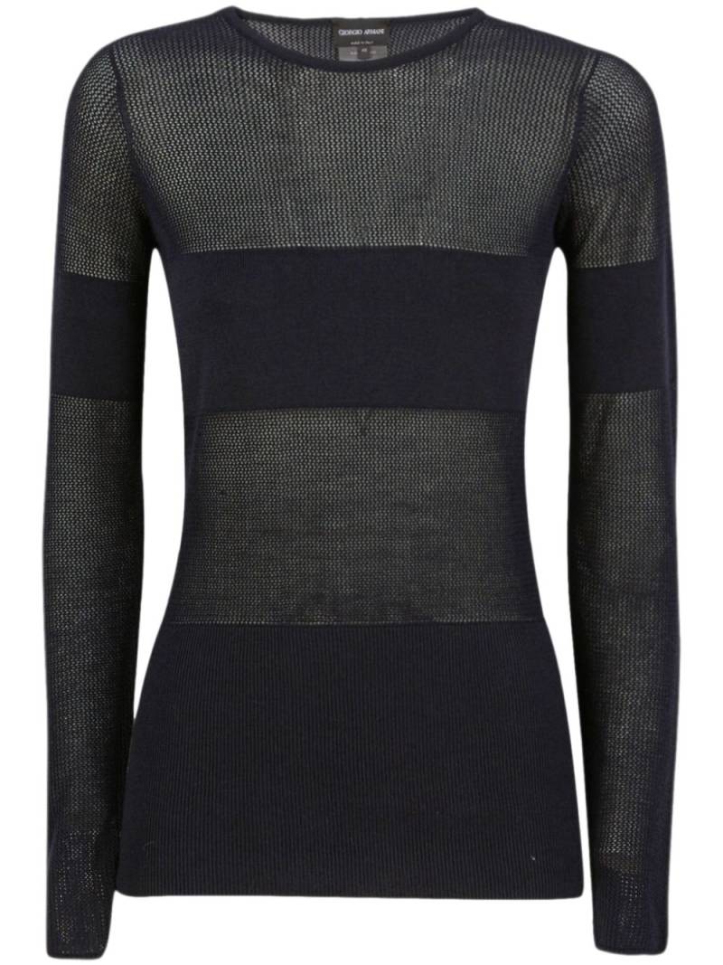 Giorgio Armani panelled jumper - Blue von Giorgio Armani