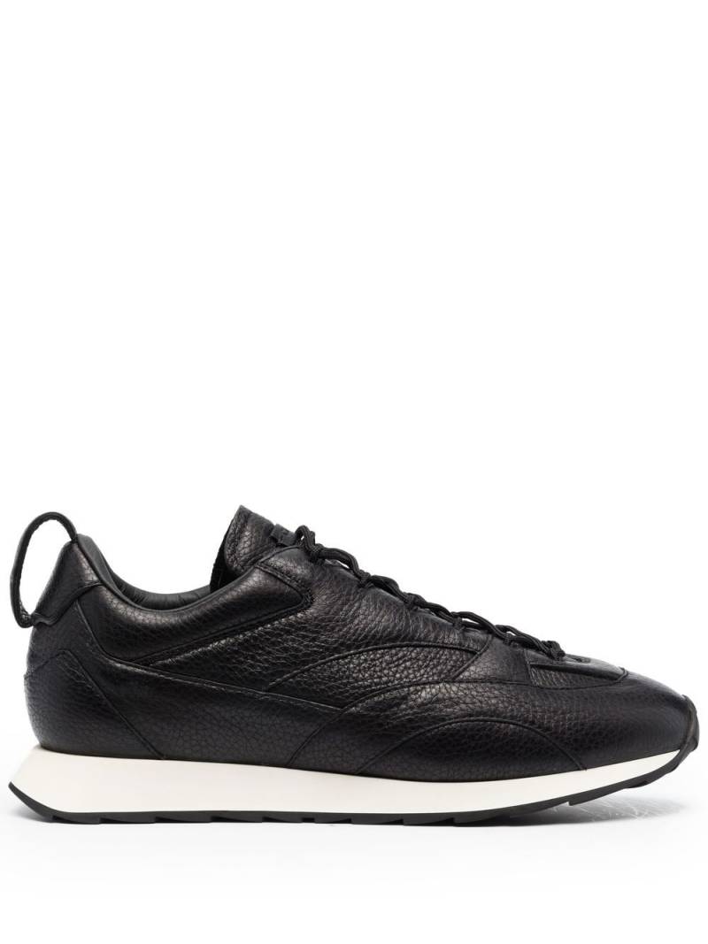 Giorgio Armani panelled lace-up leather sneakers - Black von Giorgio Armani