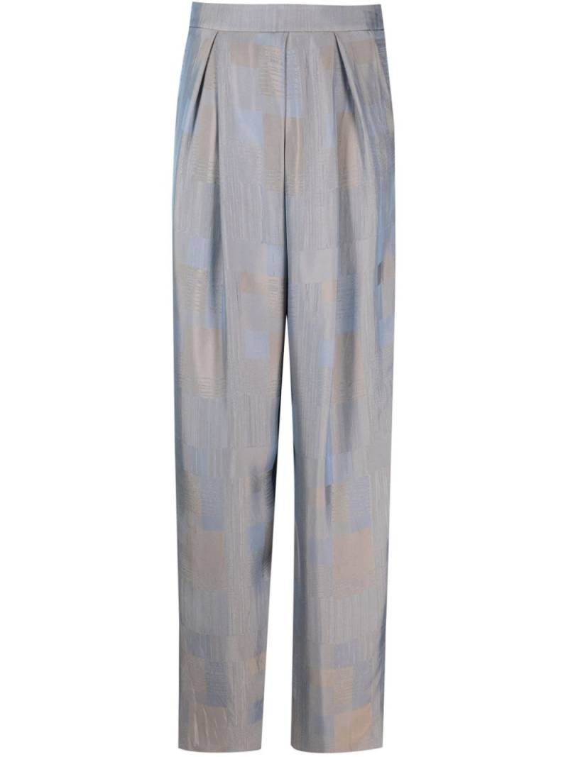 Giorgio Armani patchwork-print palazzo pants - Blue von Giorgio Armani