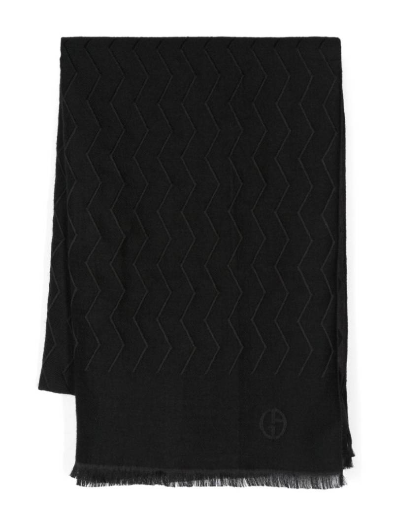 Giorgio Armani patterned-jacquard scarf - Black von Giorgio Armani