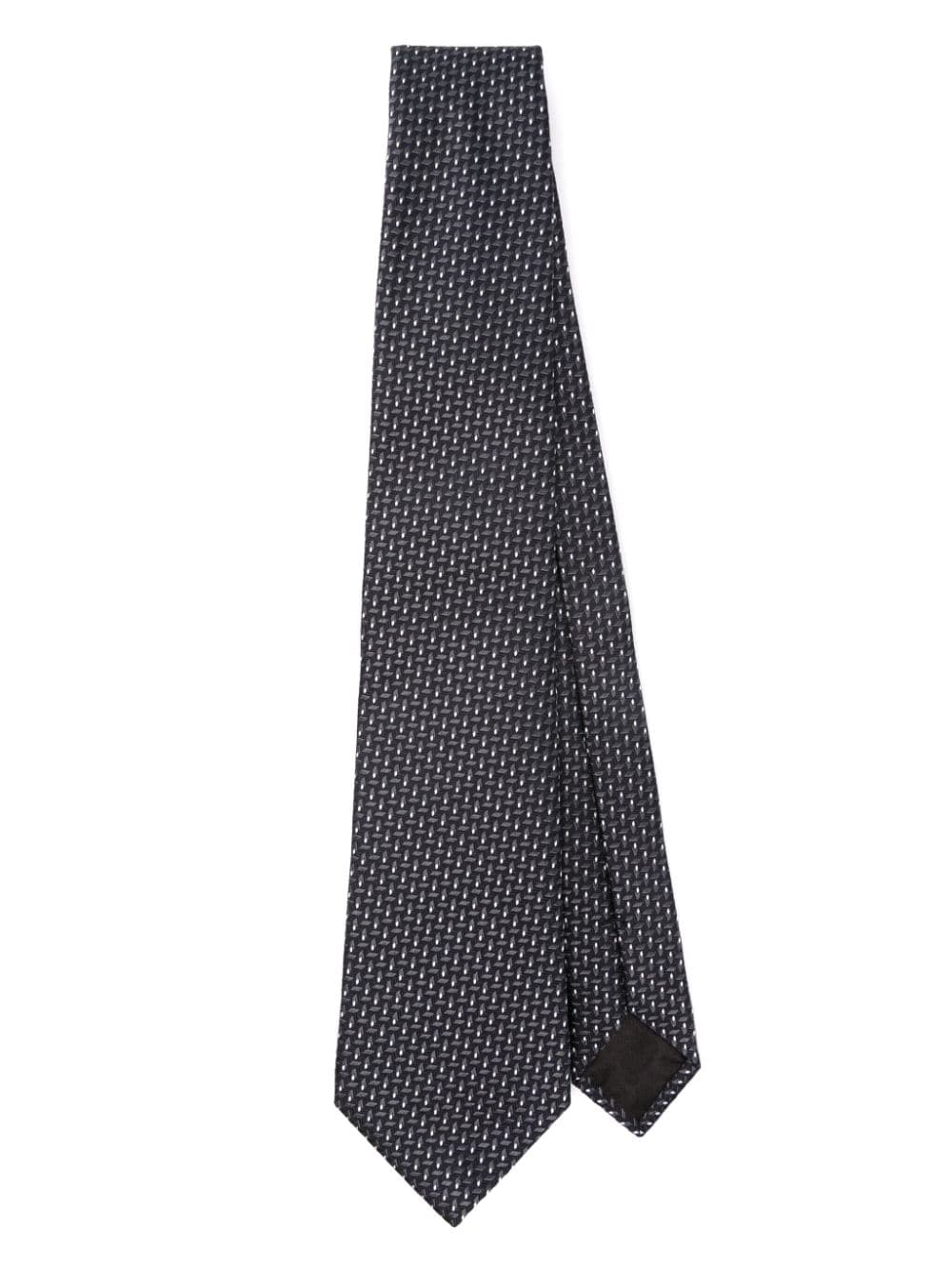 Giorgio Armani patterned-jacquard silk tie - Black von Giorgio Armani
